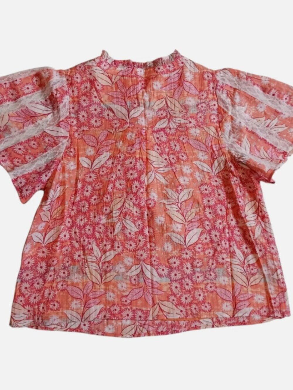 &merci Women's Short Sleeve Top Small Round Neck Floral Print Multi-Color NWT - Picture 2 of 8